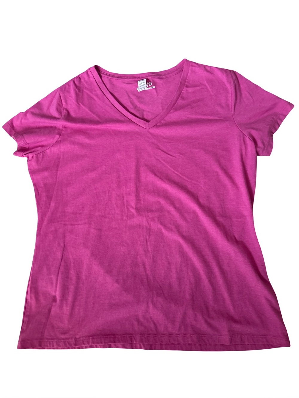 Joe's Magenta Barbiecore Casual Soorty V-Neck Short Sleeve Tee  Pink